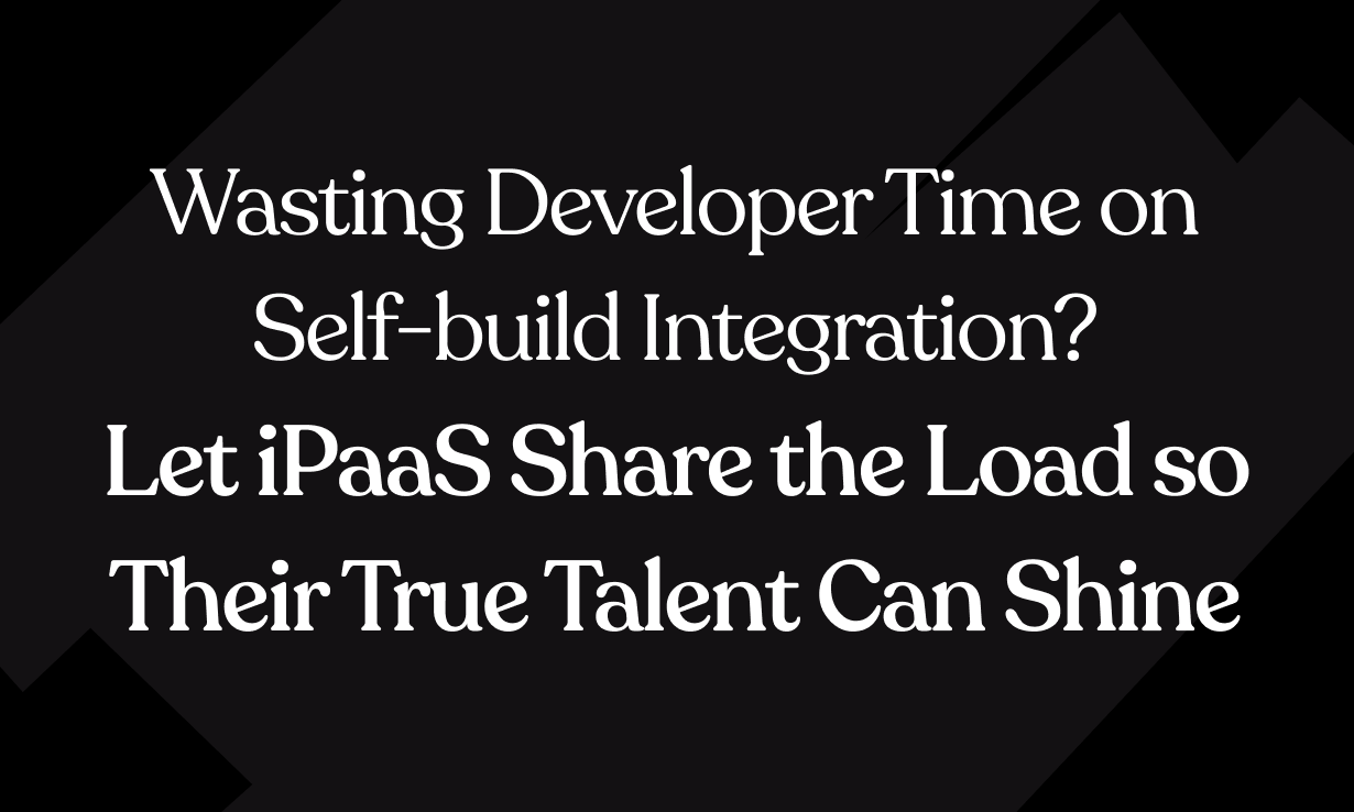 Wasting developer time on self-build integration?  Let iPaaS share the load so their true talent can shine